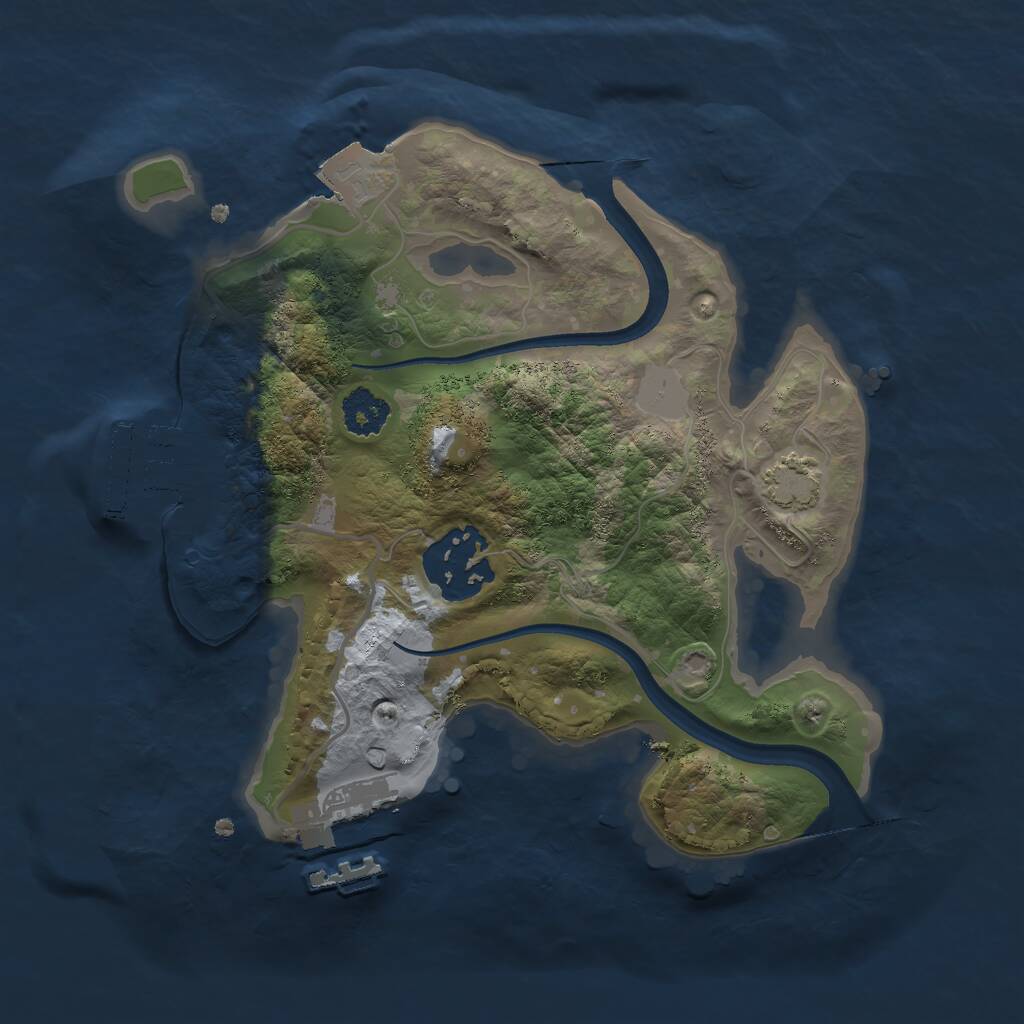 Rust Map: Procedural Map, Size: 2200, Seed: 234459115, 5 Monuments