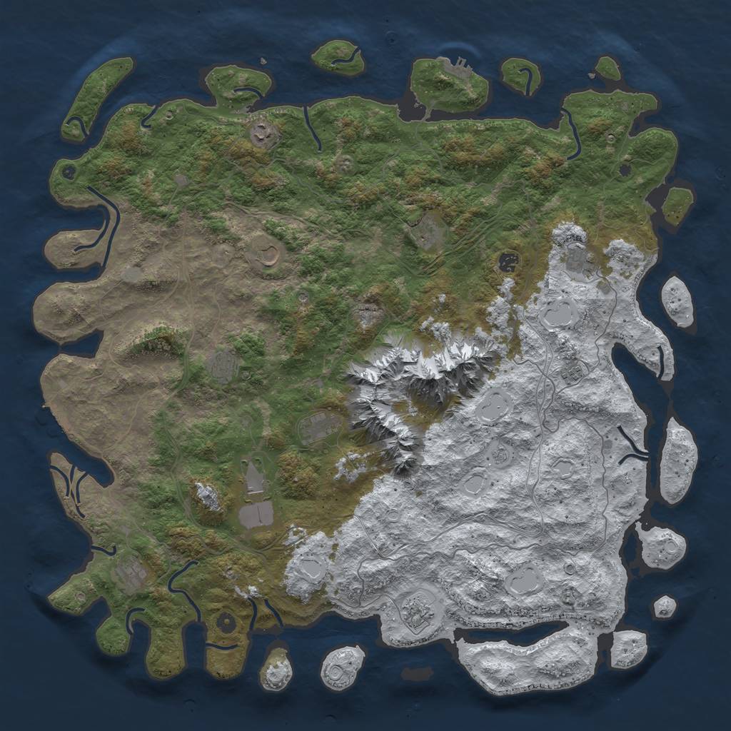 Rust Map: Procedural Map, Size: 5500, Seed: 894523, 20 Monuments