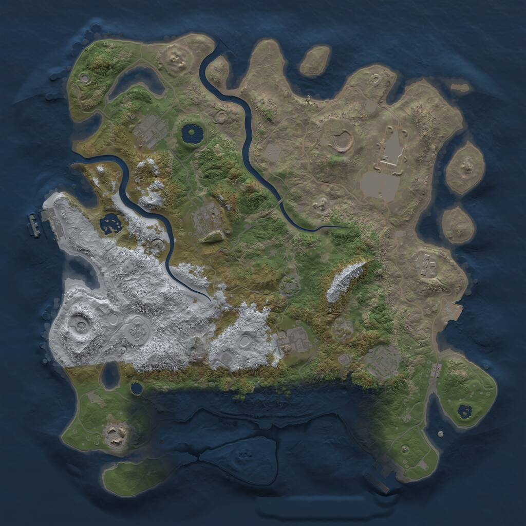 Rust Map: Procedural Map, Size: 3700, Seed: 1183357738, 15 Monuments