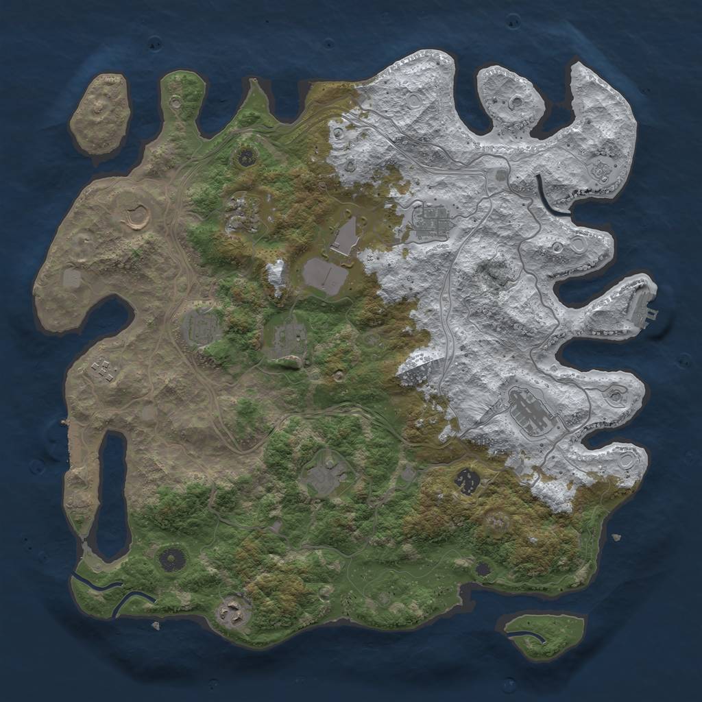 Rust Map: Procedural Map, Size: 4250, Seed: 1047800, 20 Monuments