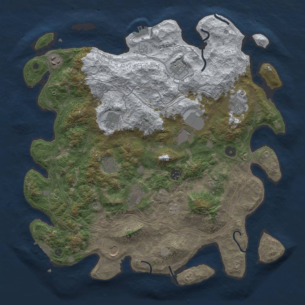 Rust Map: Procedural Map, Size: 4250, Seed: 1495182675, 20 Monuments