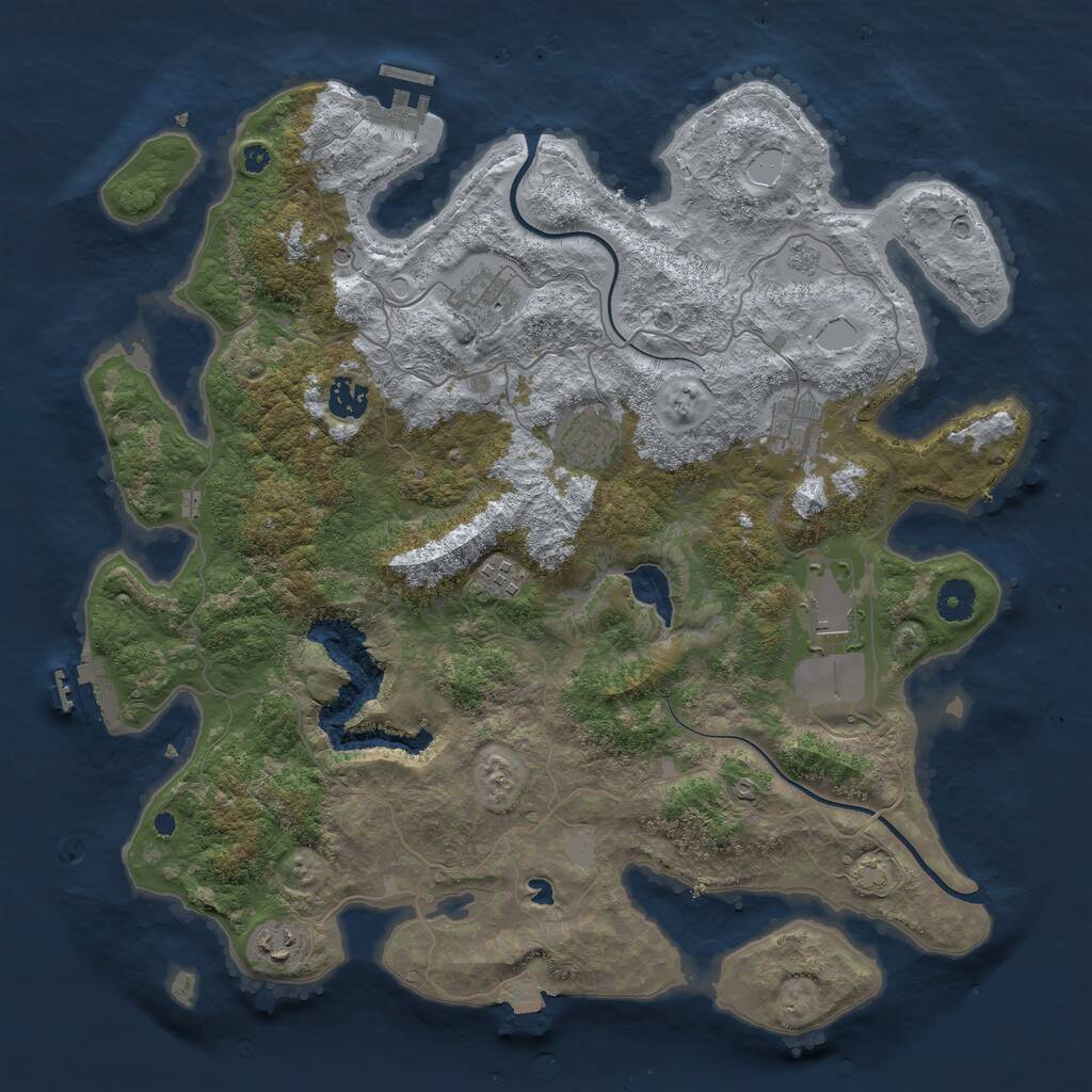 Rust Map: Procedural Map, Size: 4000, Seed: 14345, 13 Monuments