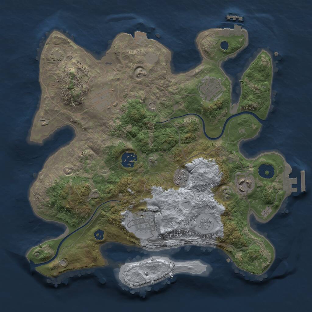 Rust Map: Procedural Map, Size: 3000, Seed: 1234566, 12 Monuments