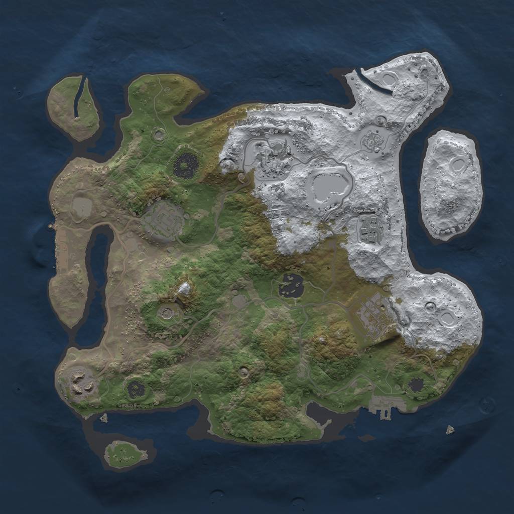 Rust Map: Procedural Map, Size: 3000, Seed: 85273457, 15 Monuments
