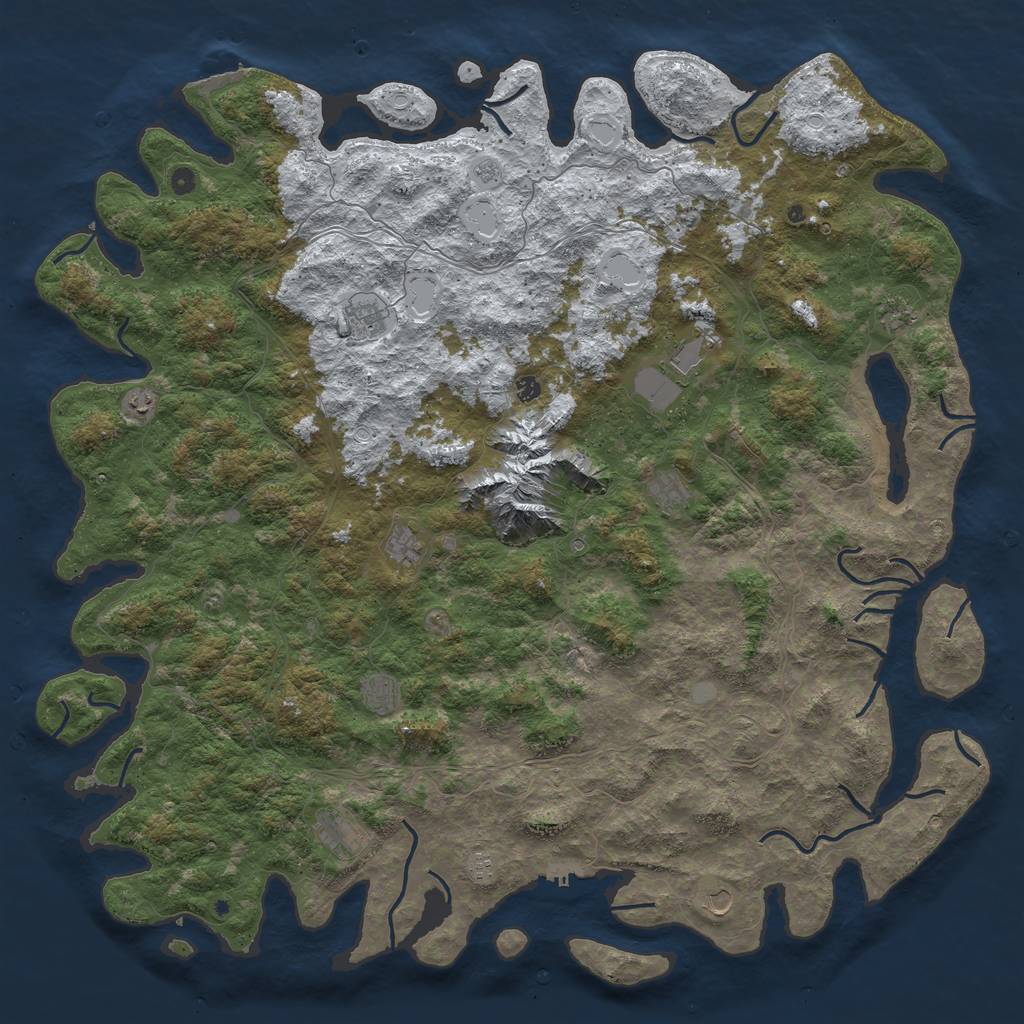 Rust Map: Procedural Map, Size: 6000, Seed: 156, 20 Monuments