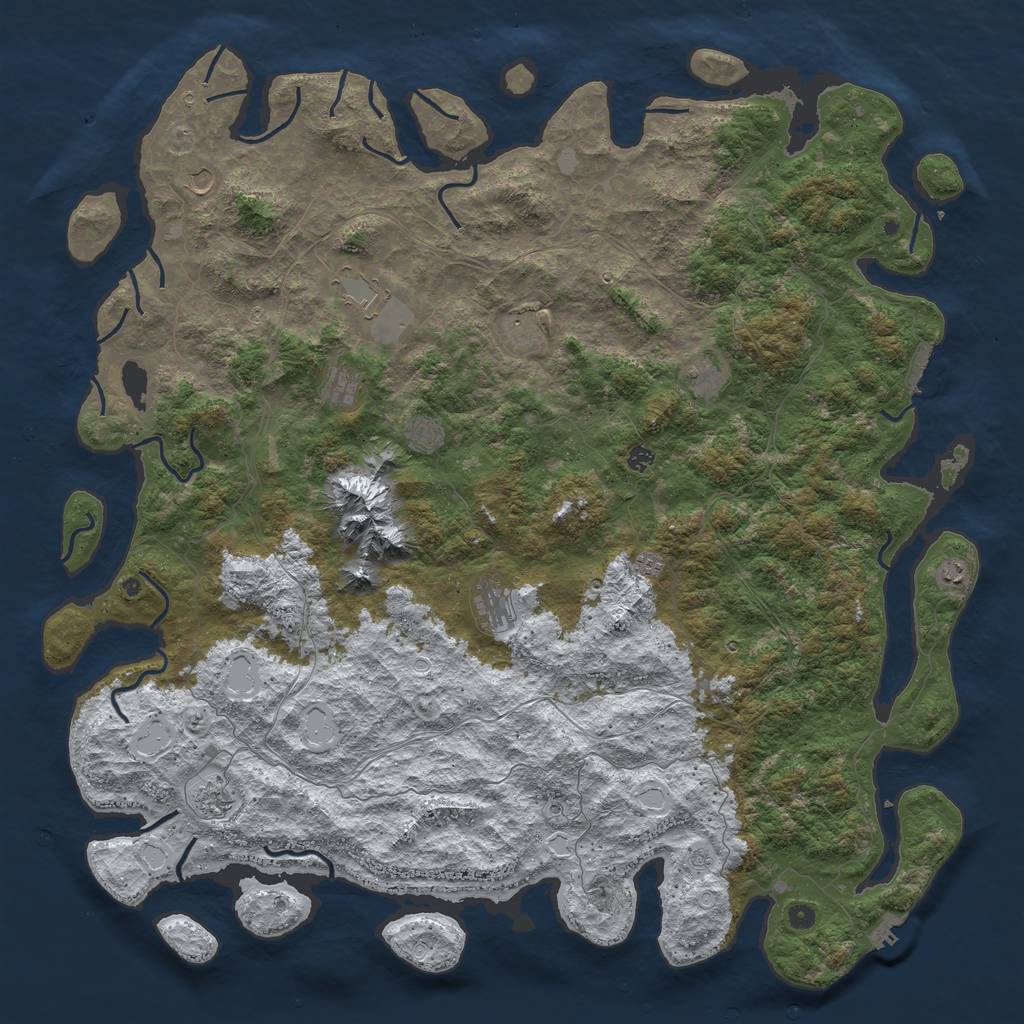 Rust Map: Procedural Map, Size: 6000, Seed: 451665, 20 Monuments