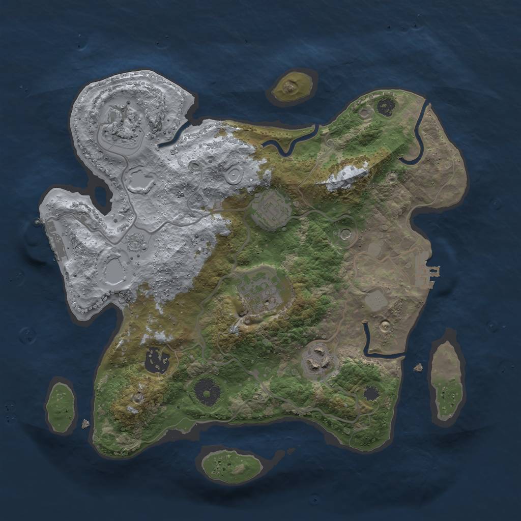 Rust Map: Procedural Map, Size: 3000, Seed: 445790, 14 Monuments