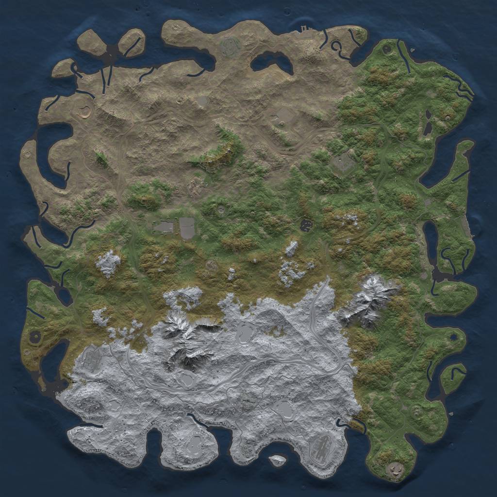 Rust Map: Procedural Map, Size: 6000, Seed: 846194, 18 Monuments