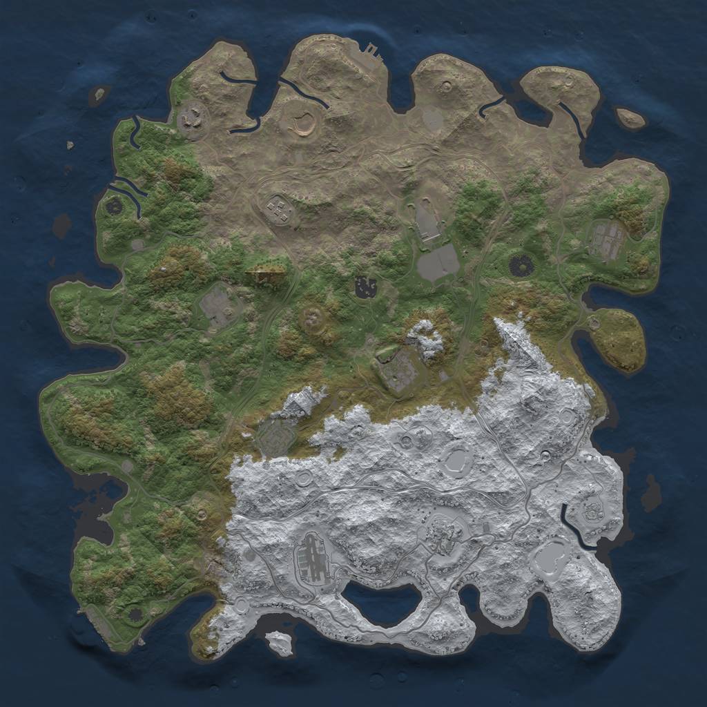 Rust Map: Procedural Map, Size: 4500, Seed: 832501774, 20 Monuments