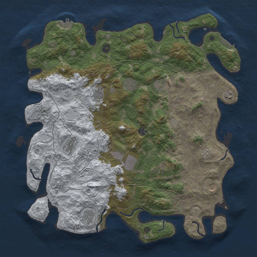 Rust Map: Procedural Map, Size: 4500, Seed: 140177769, 20 Monuments