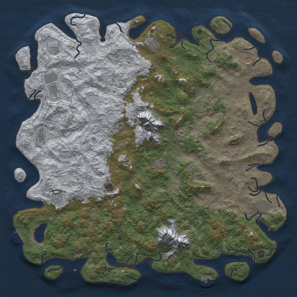 Rust Map: Procedural Map, Size: 6000, Seed: 962123, 20 Monuments