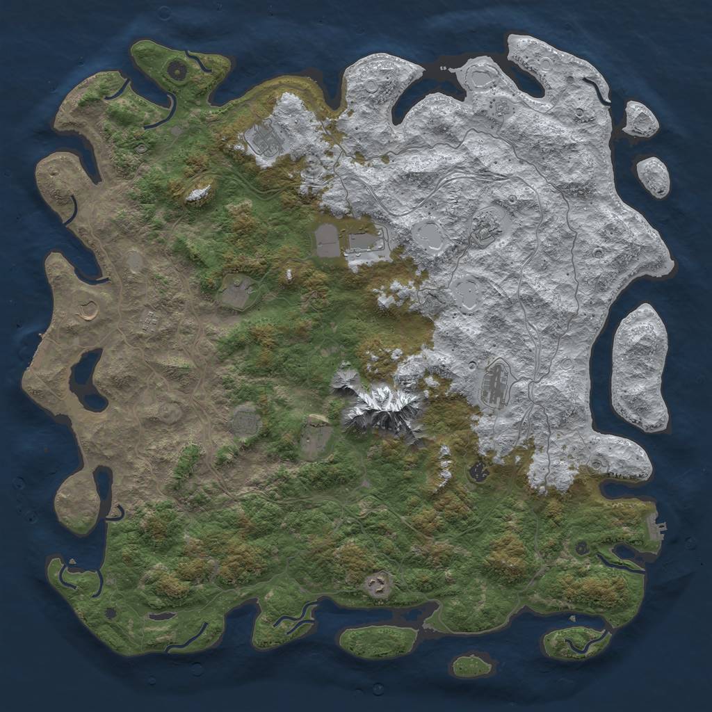 Rust Map: Procedural Map, Size: 5500, Seed: 5463478, 20 Monuments