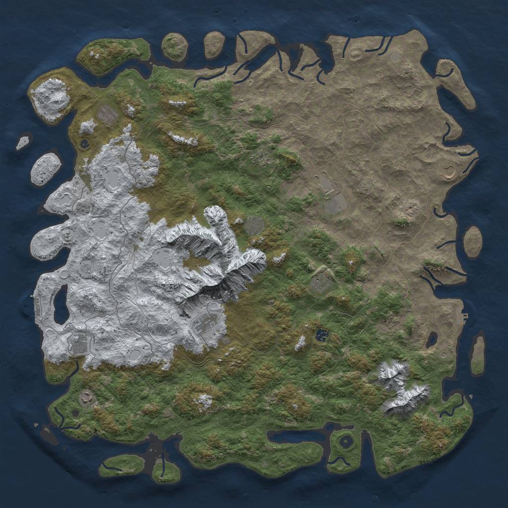 Rust Map: Procedural Map, Size: 6000, Seed: 310210, 20 Monuments