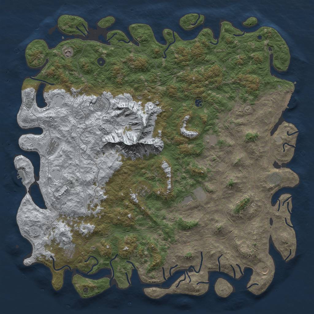 Rust Map: Procedural Map, Size: 6000, Seed: 189210, 20 Monuments