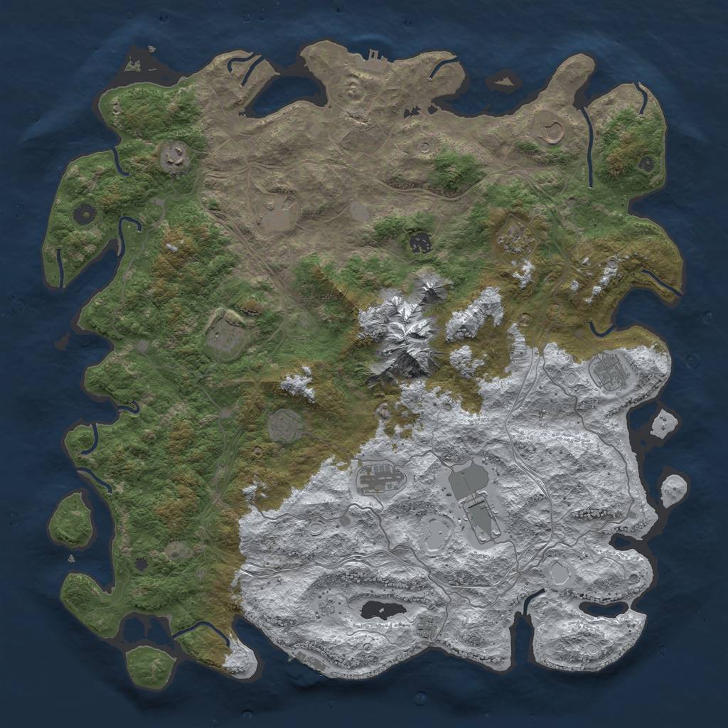 Rust Map: Procedural Map, Size: 5000, Seed: 11514, 20 Monuments