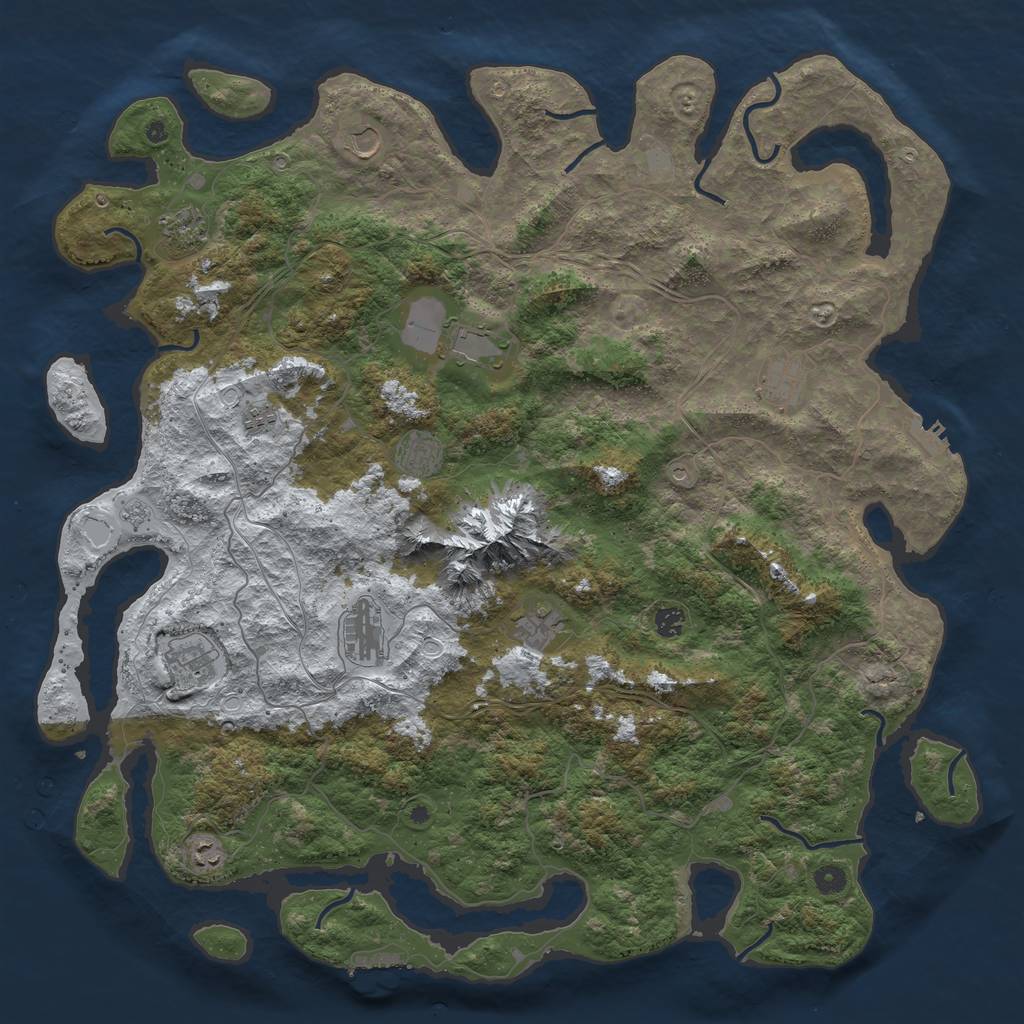 Rust Map: Procedural Map, Size: 5000, Seed: 439415581, 20 Monuments