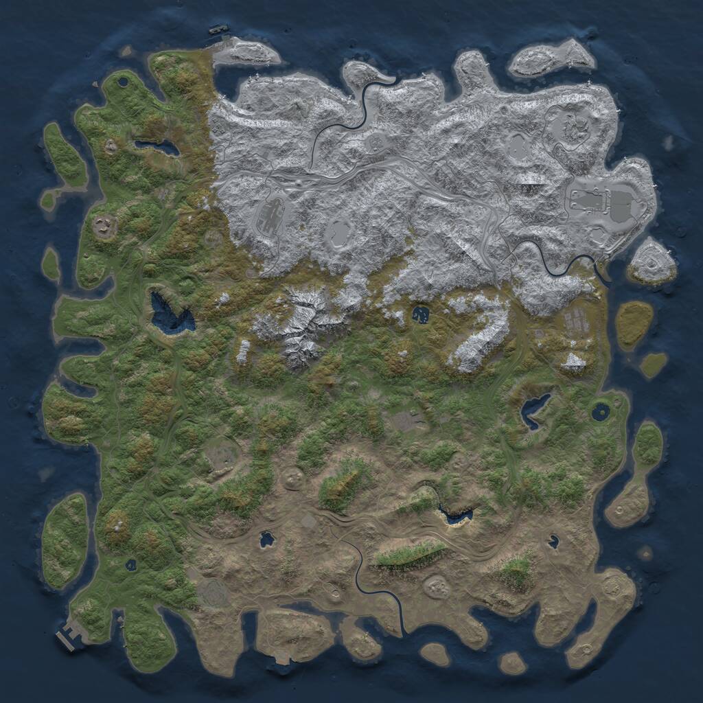 Rust Map: Procedural Map, Size: 6000, Seed: 957954, 16 Monuments