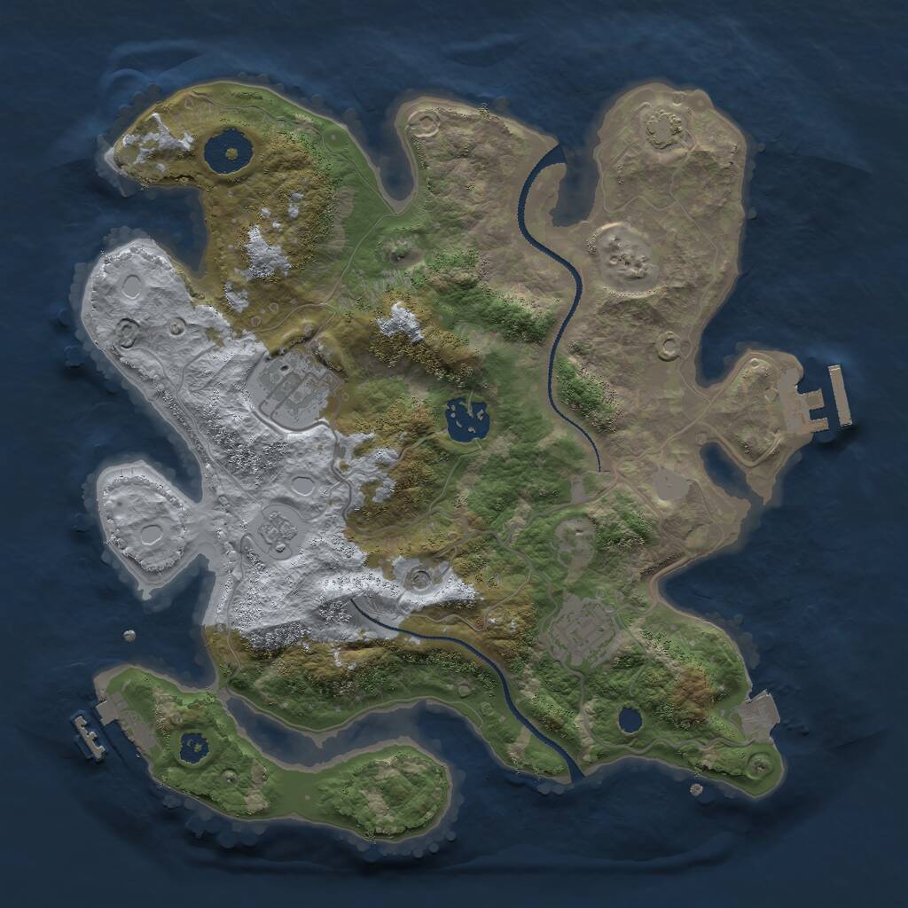 Rust Map: Procedural Map, Size: 3000, Seed: 540056883, 9 Monuments