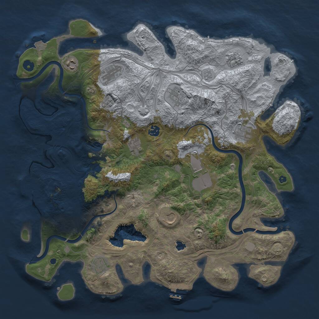Rust Map: Procedural Map, Size: 4250, Seed: 980513846, 17 Monuments