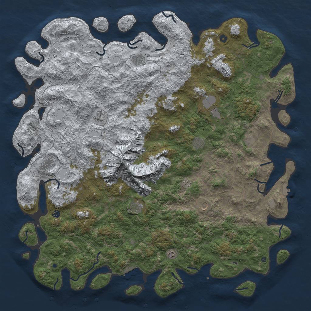 Rust Map: Procedural Map, Size: 6000, Seed: 171024, 20 Monuments