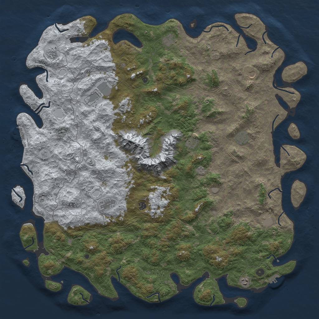 Rust Map: Procedural Map, Size: 6000, Seed: 1612596502, 20 Monuments