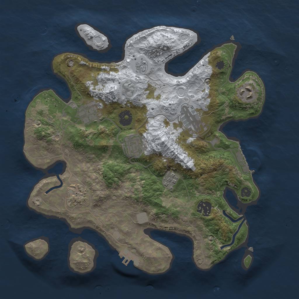 Rust Map: Procedural Map, Size: 3000, Seed: 14802, 15 Monuments