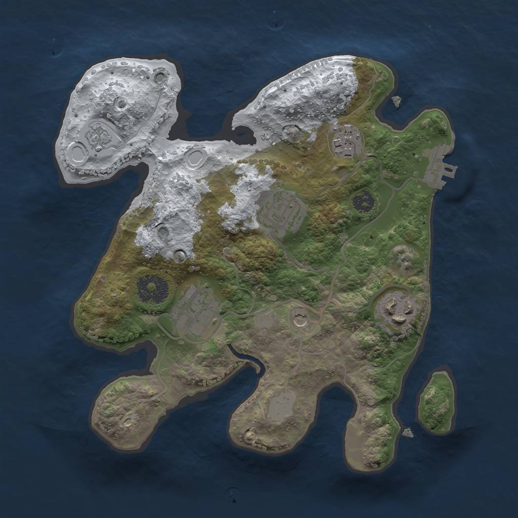 Rust Map: Procedural Map, Size: 2500, Seed: 63124089, 12 Monuments