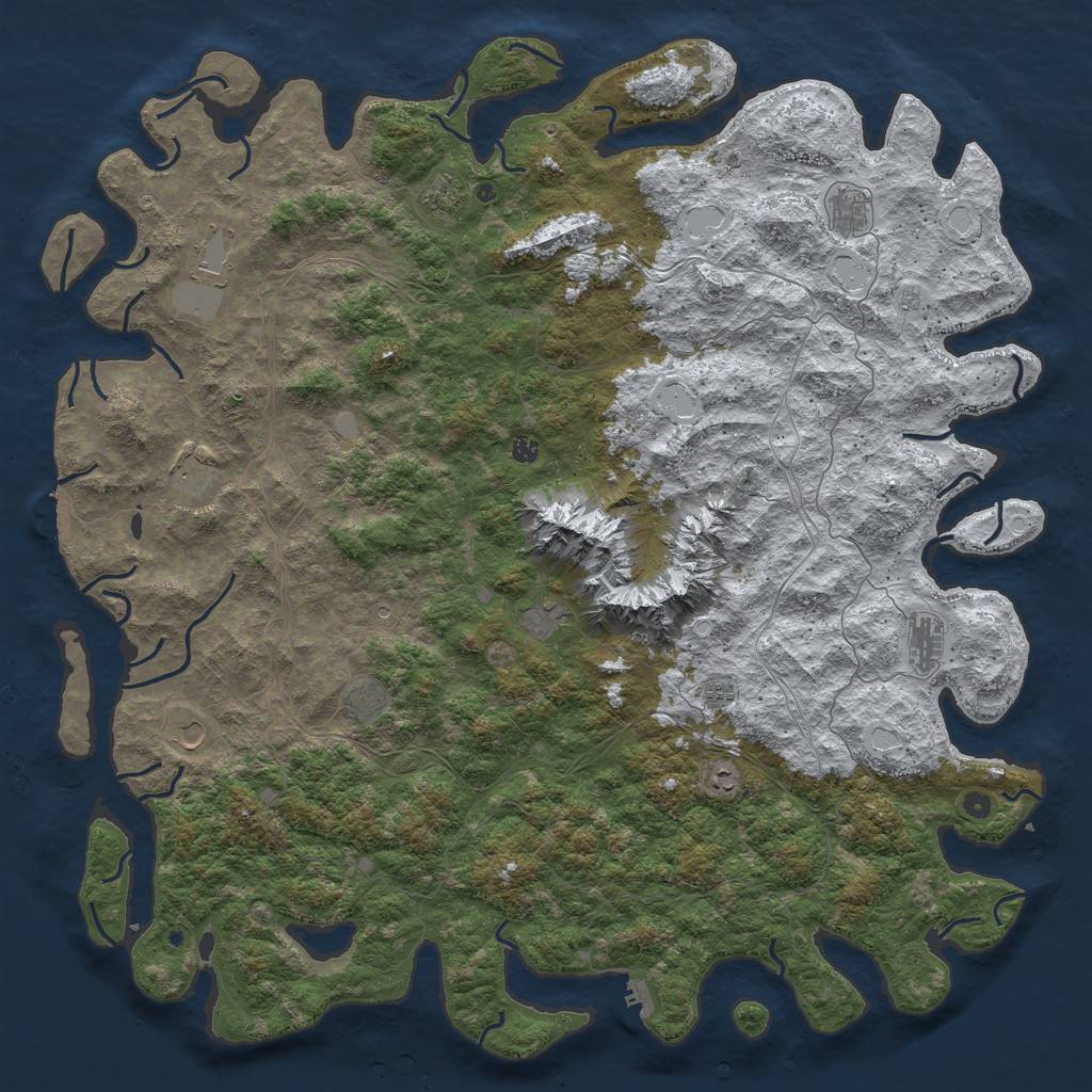 Rust Map: Procedural Map, Size: 6000, Seed: 344795, 20 Monuments