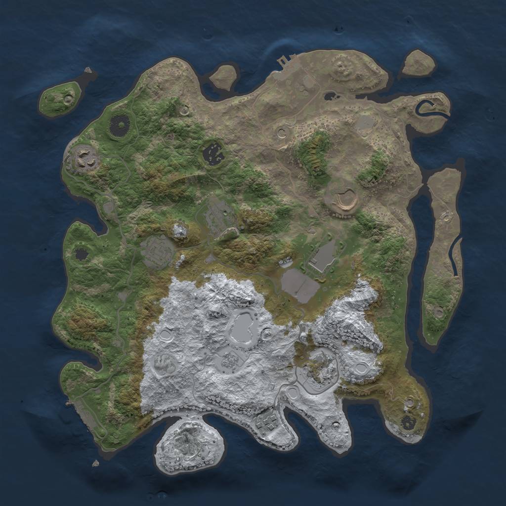 Rust Map: Procedural Map, Size: 3550, Seed: 286486, 17 Monuments
