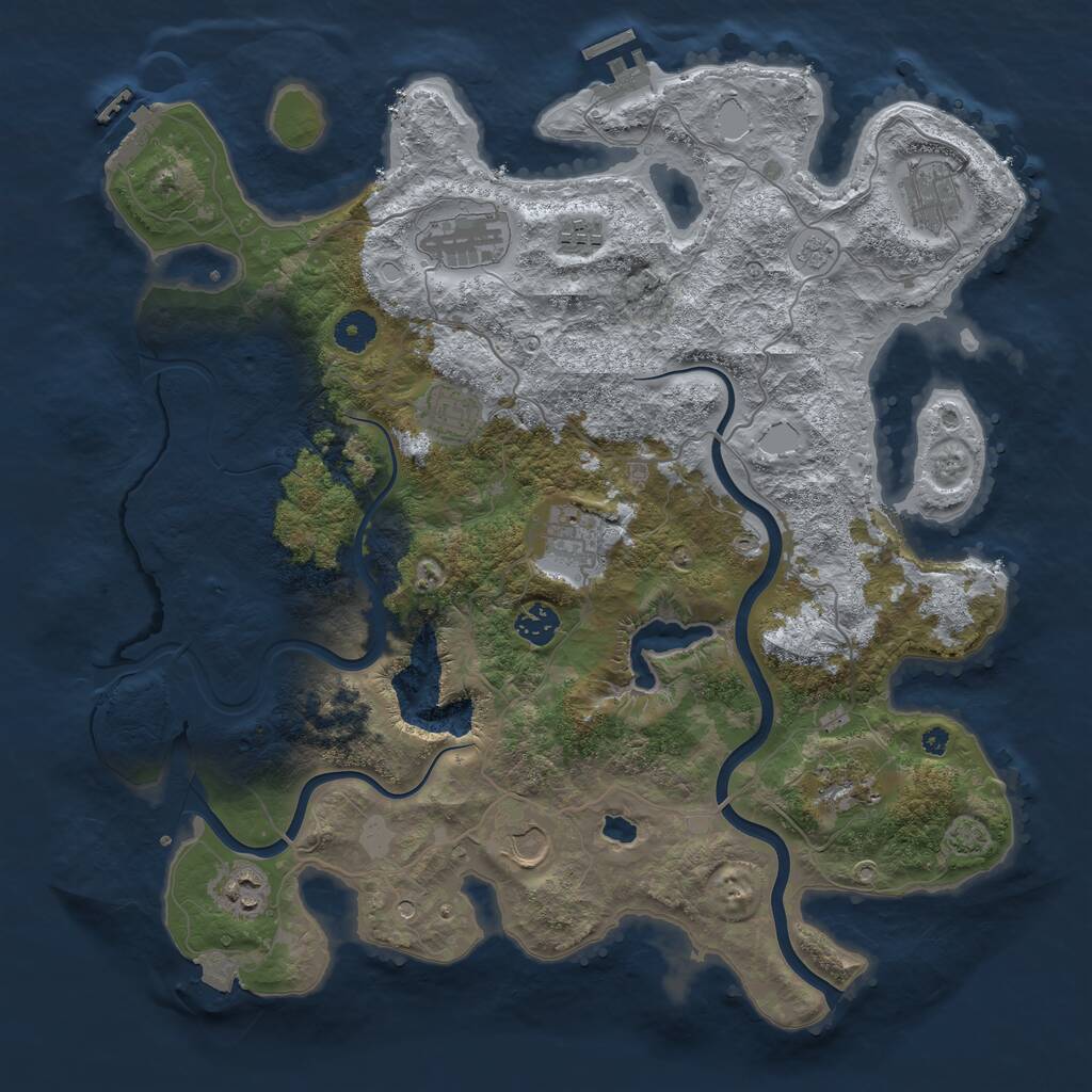 Rust Map: Procedural Map, Size: 4000, Seed: 99, 15 Monuments