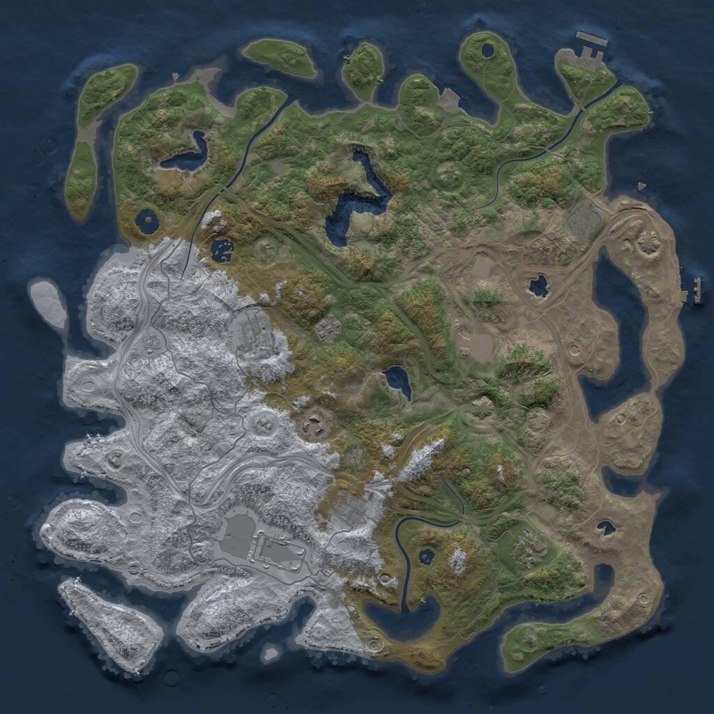 Rust Map: Procedural Map, Size: 4500, Seed: 174595982, 15 Monuments