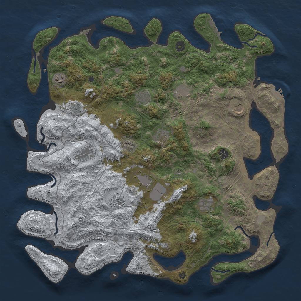 Rust Map: Procedural Map, Size: 4500, Seed: 174595982, 20 Monuments