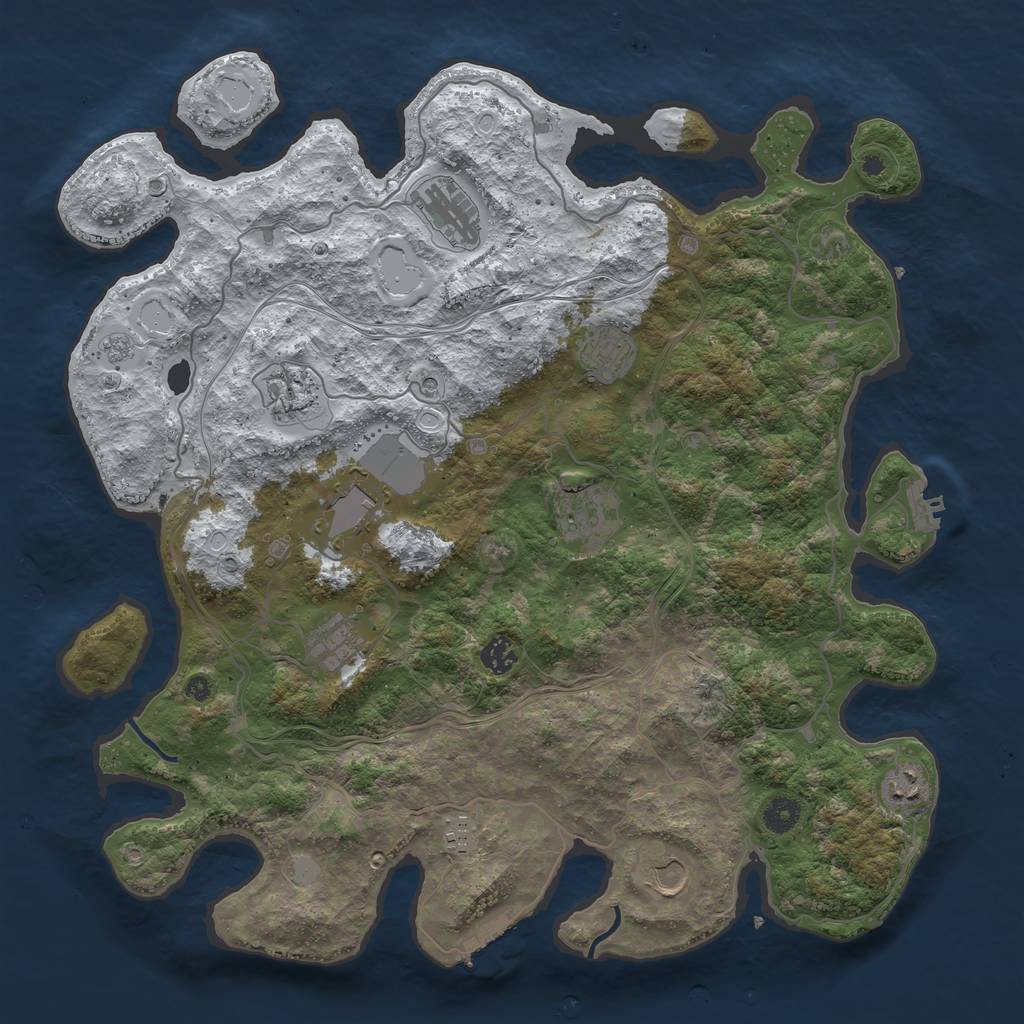 Rust Map: Procedural Map, Size: 4250, Seed: 990396976, 19 Monuments