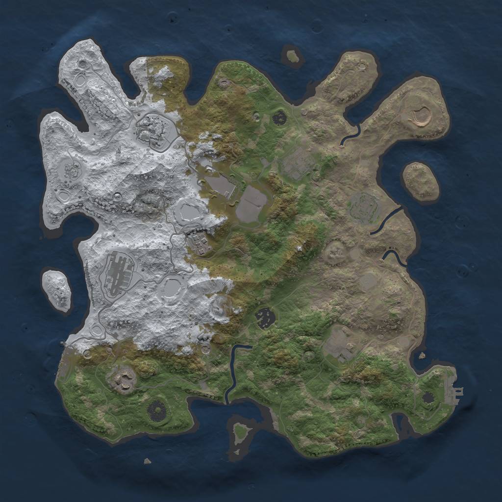 Rust Map: Procedural Map, Size: 3750, Seed: 3750, 19 Monuments