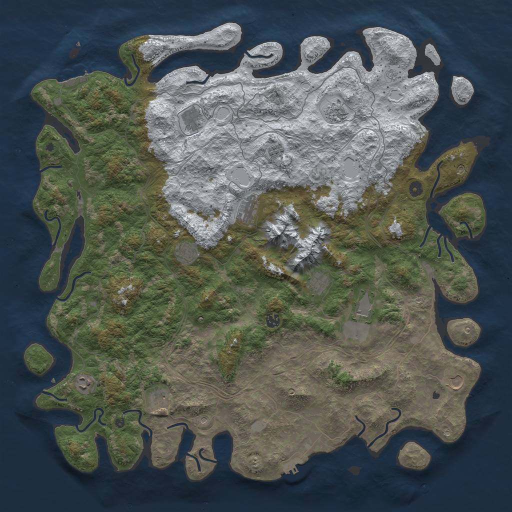 Rust Map: Procedural Map, Size: 5250, Seed: 21212, 20 Monuments