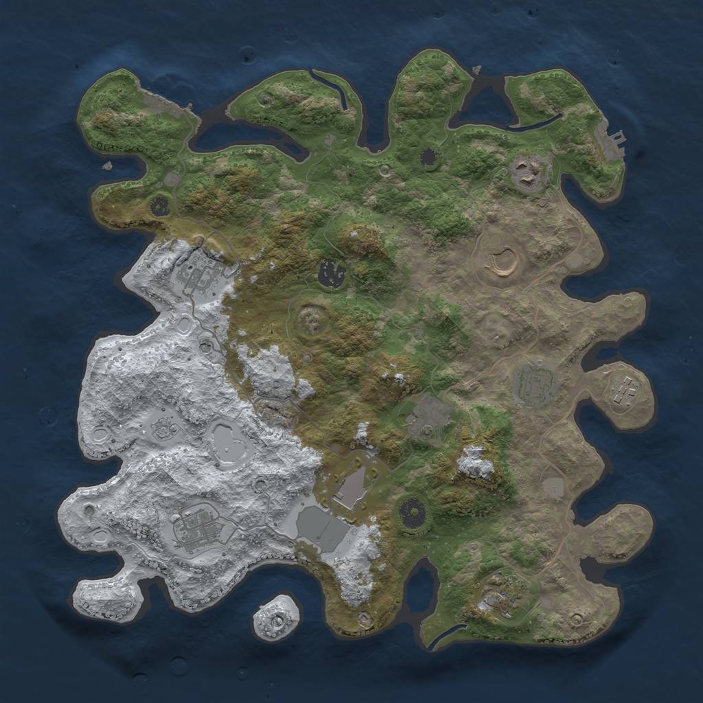 Rust Map: Procedural Map, Size: 3750, Seed: 732588062, 19 Monuments
