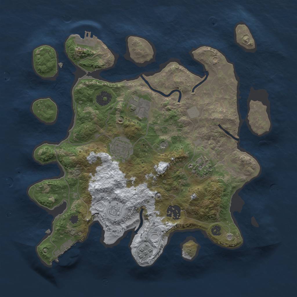 Rust Map: Procedural Map, Size: 3000, Seed: 1352983352, 14 Monuments