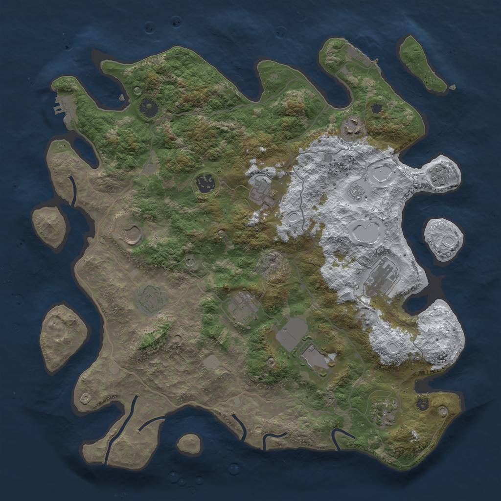 Rust Map: Procedural Map, Size: 4000, Seed: 36456, 19 Monuments