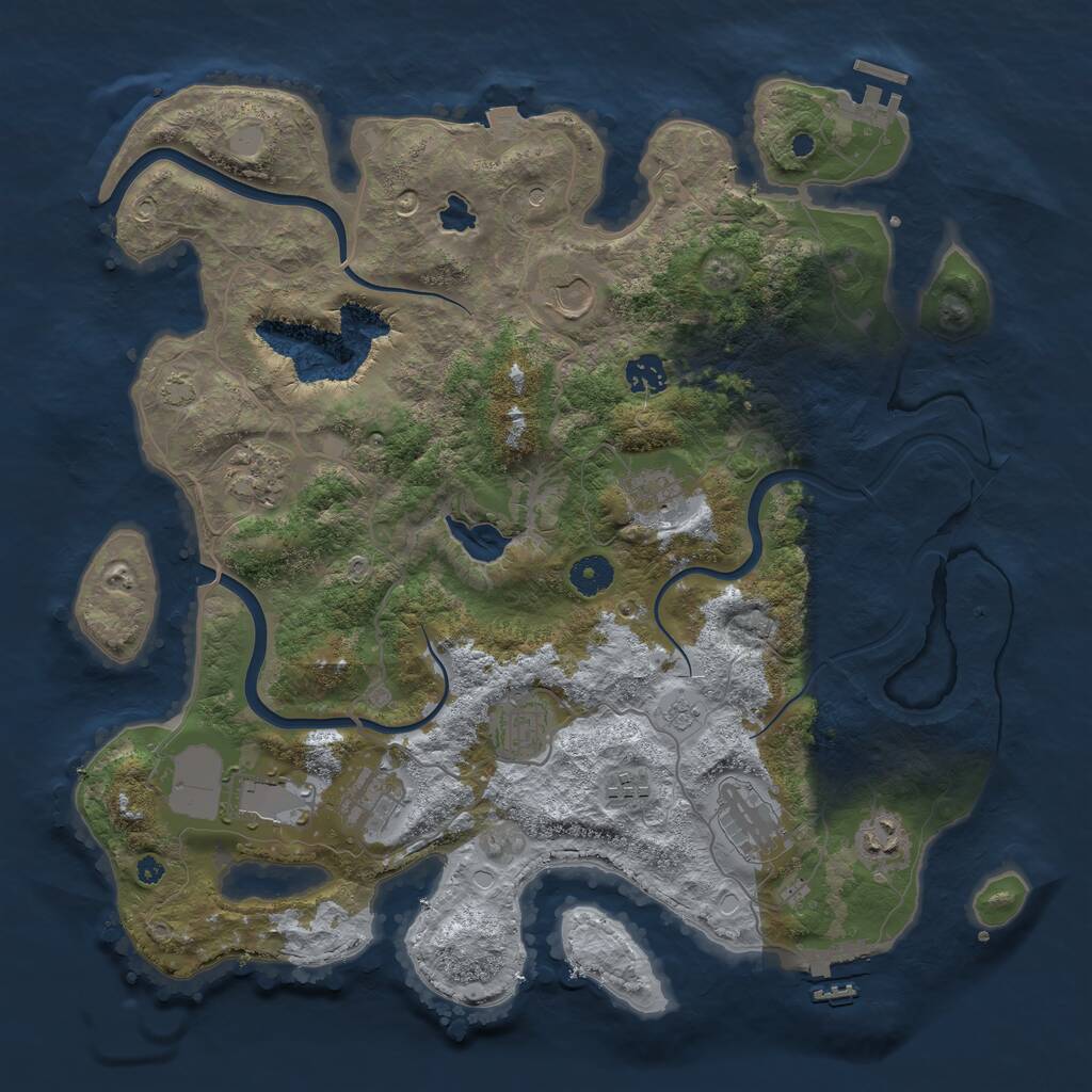 Rust Map: Procedural Map, Size: 4000, Seed: 1462238600, 16 Monuments