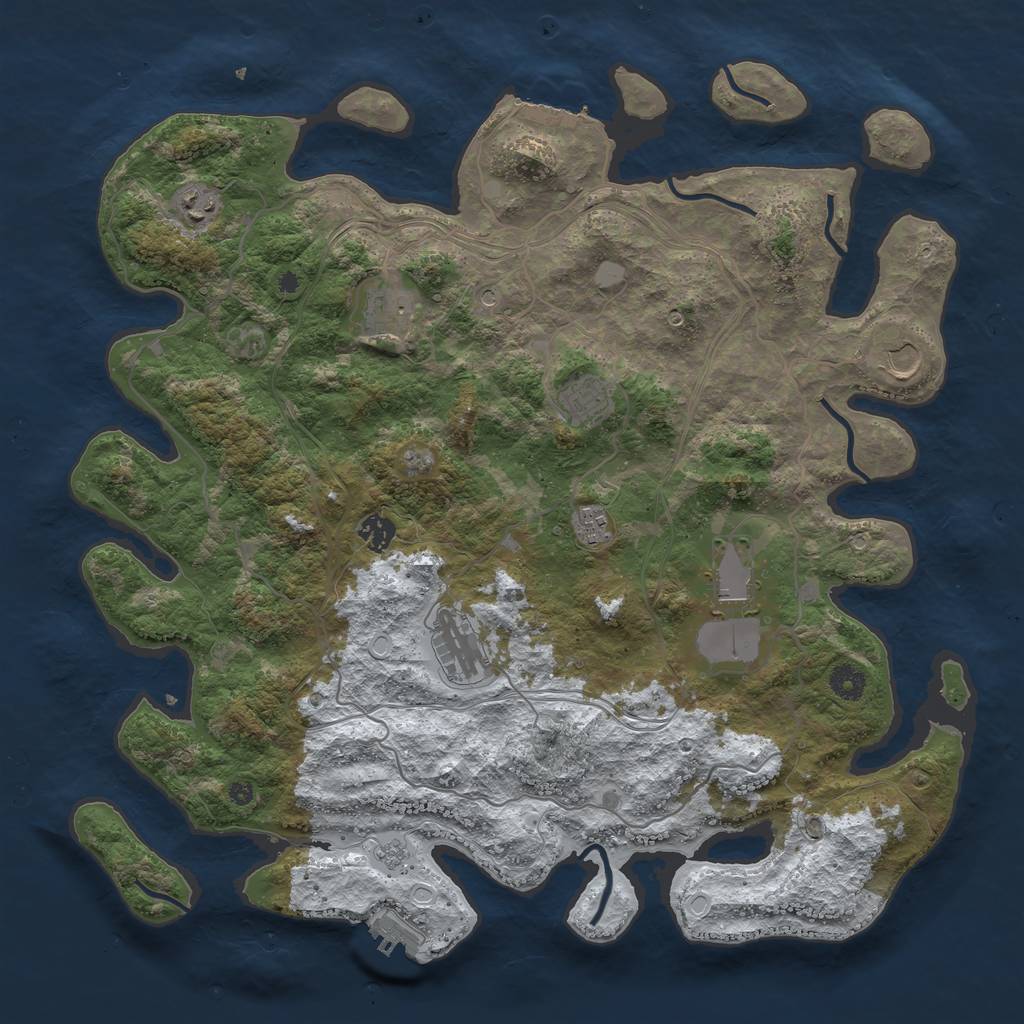 Rust Map: Procedural Map, Size: 4250, Seed: 14897143, 17 Monuments