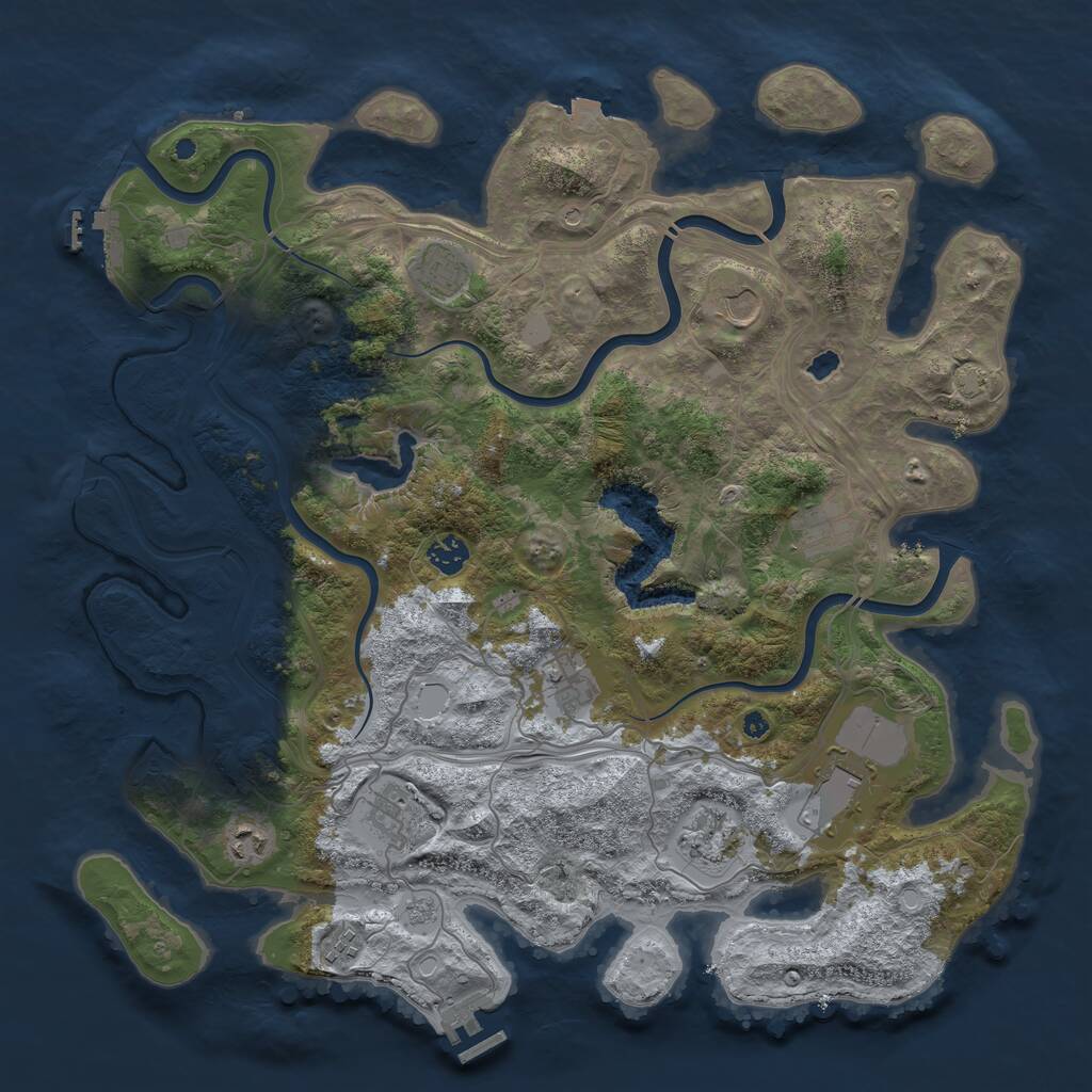 Rust Map: Procedural Map, Size: 4250, Seed: 14897143, 16 Monuments