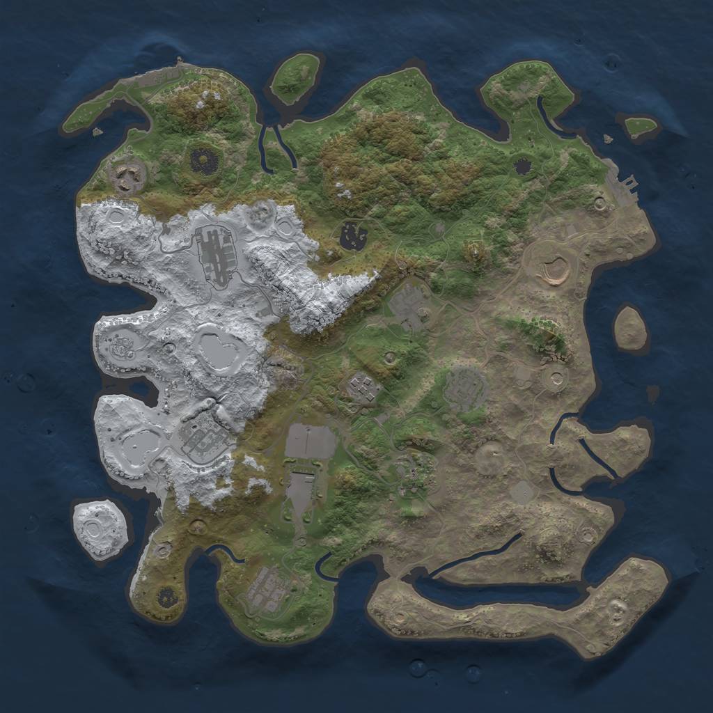 Rust Map: Procedural Map, Size: 3750, Seed: 532670582, 20 Monuments
