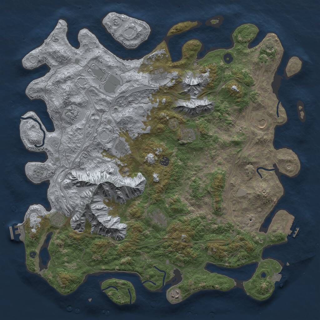 Rust Map: Procedural Map, Size: 5000, Seed: 1285688412, 17 Monuments