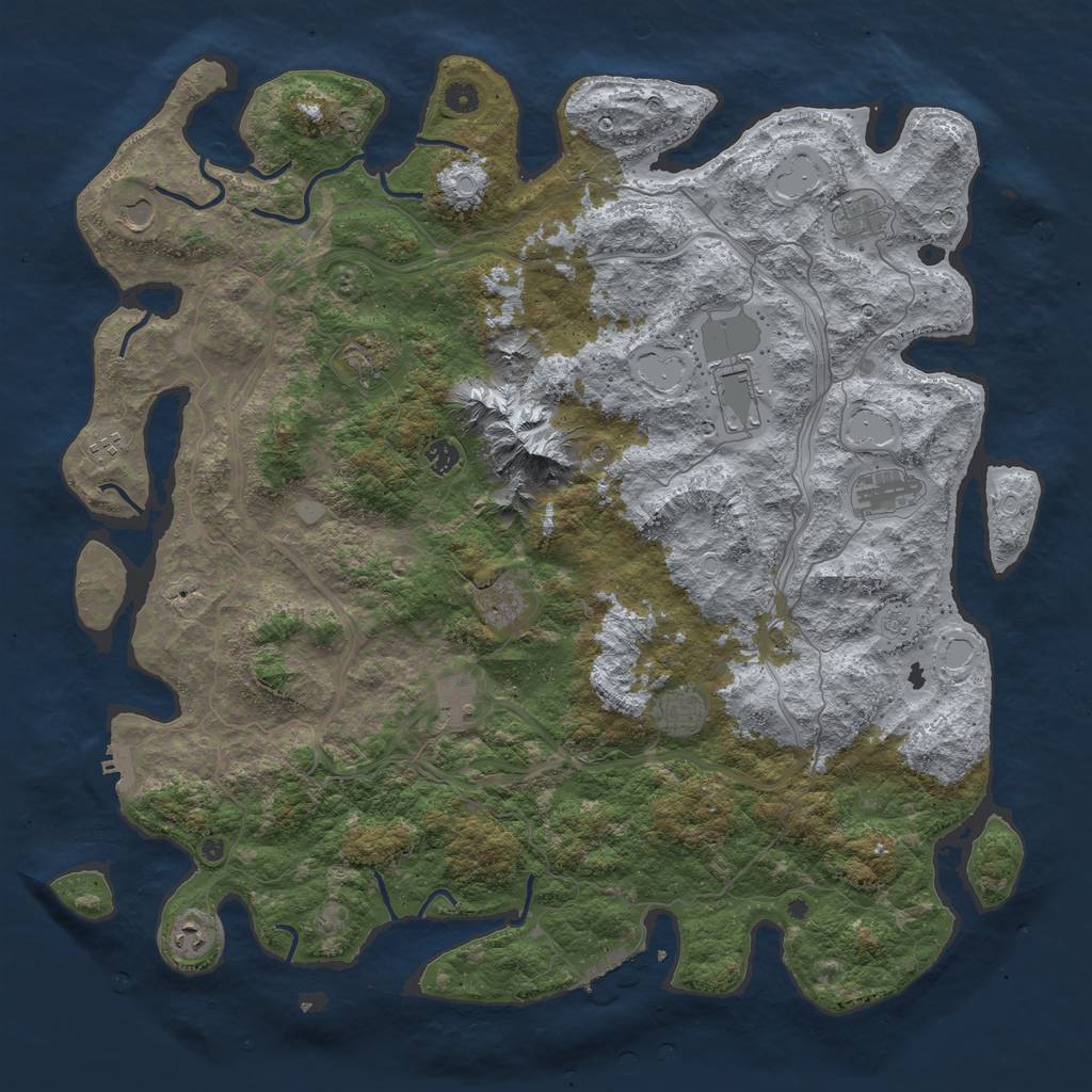 Rust Map: Procedural Map, Size: 5000, Seed: 2420081, 18 Monuments