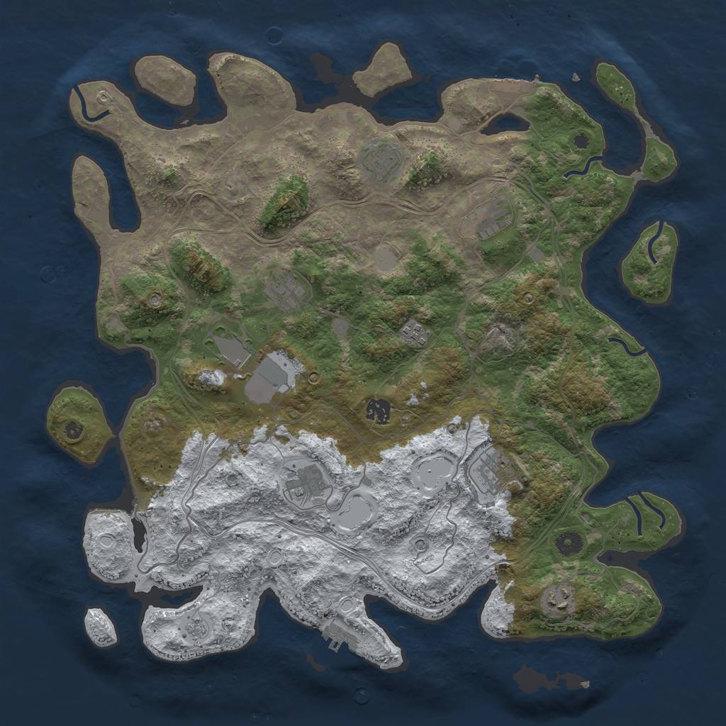 Rust Map: Procedural Map, Size: 4250, Seed: 696, 18 Monuments