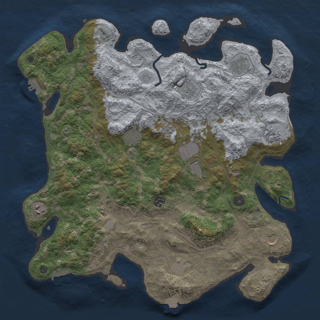 Rust Map: Procedural Map, Size: 4250, Seed: 596070931, 18 Monuments