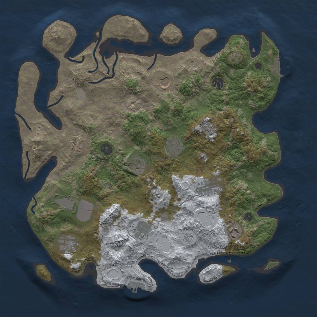 Rust Map: Procedural Map, Size: 3999, Seed: 56, 20 Monuments