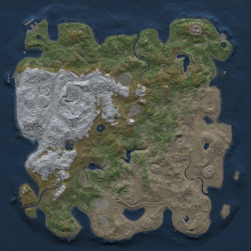 Rust Map: Procedural Map, Size: 4500, Seed: 2121060032, 15 Monuments