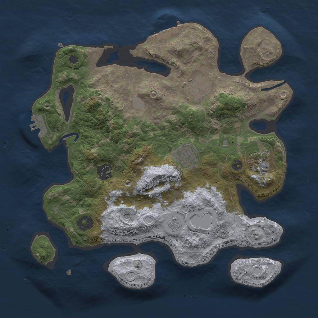 Rust Map: Procedural Map, Size: 3000, Seed: 62569860, 13 Monuments