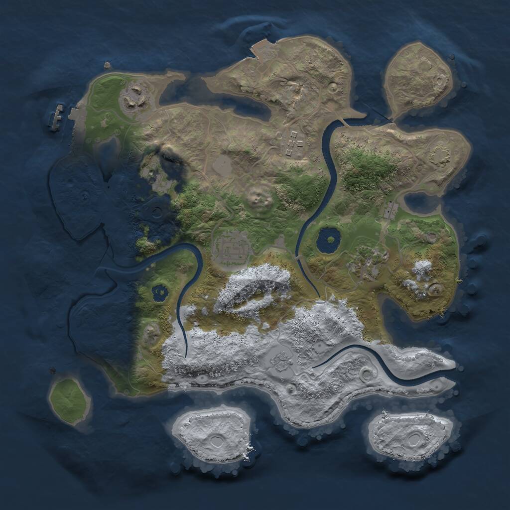 Rust Map: Procedural Map, Size: 3000, Seed: 62569860, 10 Monuments